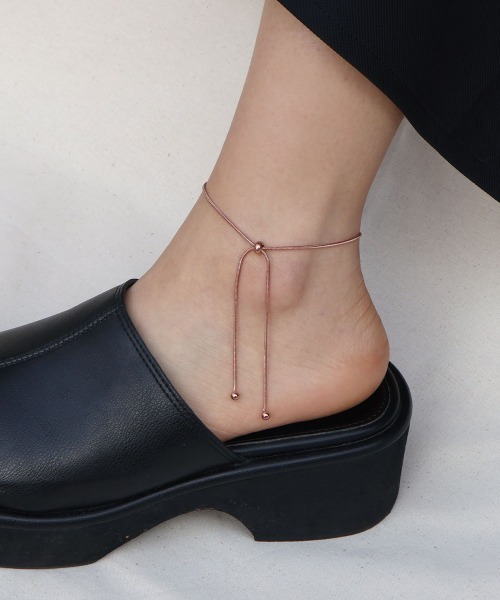 CEMONEMO（セモネモ）の「【金属アレルギー対応】 スネークチェーン スライド アンクレット / サージカルステンレス 316L（アンクレット・レディース・ピンクゴールド/ゴールド/シルバー・FREE）」の3枚目の写真