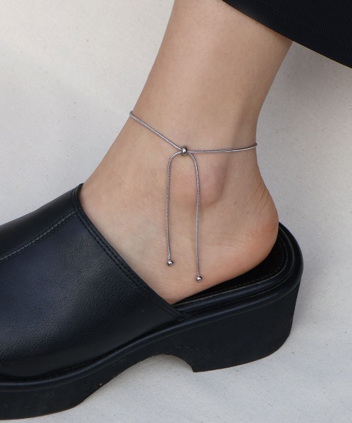CEMONEMO（セモネモ）の「【金属アレルギー対応】 スネークチェーン スライド アンクレット / サージカルステンレス 316L（アンクレット・レディース・ピンクゴールド/ゴールド/シルバー・FREE）」の2枚目の写真