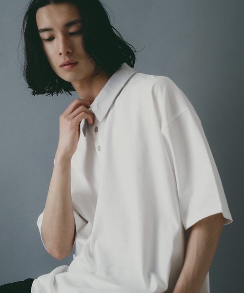 brknhome(ブロークンホーム)の「【brknhome/ブロークンホーム】オーバーサイズ ポロシャツ(ポロシャツ・メンズ・ブラック/ライトグレー/ホワイト・MEDIUM/LARGE)」の2枚目の写真