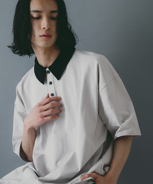 brknhome(ブロークンホーム)の「【brknhome/ブロークンホーム】オーバーサイズ ポロシャツ(ポロシャツ・メンズ・ブラック/ライトグレー/ホワイト・MEDIUM/LARGE)」の1枚目の写真