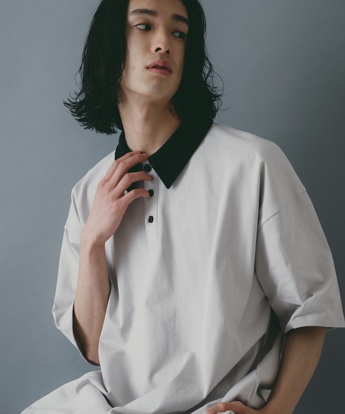 brknhome(ブロークンホーム)の「【brknhome/ブロークンホーム】オーバーサイズ ポロシャツ(ポロシャツ・メンズ・ブラック/ライトグレー/ホワイト・MEDIUM/LARGE)」の5枚目の写真