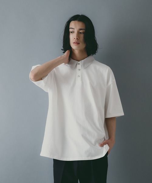 brknhome(ブロークンホーム)の「【brknhome/ブロークンホーム】オーバーサイズ ポロシャツ(ポロシャツ・メンズ・ブラック/ライトグレー/ホワイト・MEDIUM/LARGE)」の17枚目の写真