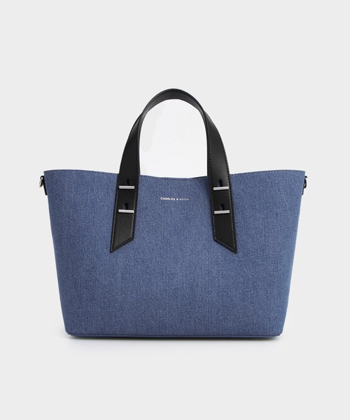 美品✨チャールズ&キース ダブルハンドルスローチーバッグ トートバッグ CHARLES & KEITH ダブルハンドル スローチーバッグ【再入荷