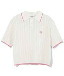 codegraphy（コードグラフィー）の「(WOMAN) WAVE Symbol Cable  SHORT SLEEVE Collar Knit（ポロシャツ）」