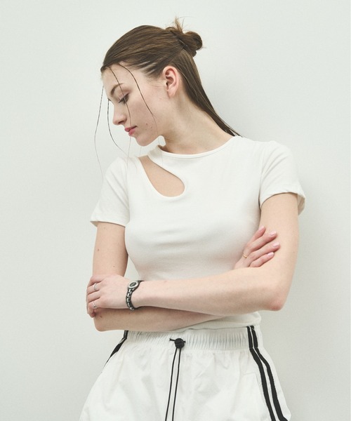 セール】アシンメトリーカットトップス（Tシャツ/カットソー