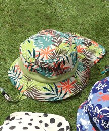 【保冷剤収納可・UVカット】総柄アウトドアハット＿日よけ付き