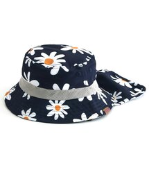 BREEZE | 【保冷剤収納可・UVカット】総柄アウトドアハット＿日よけ付き(ハット)