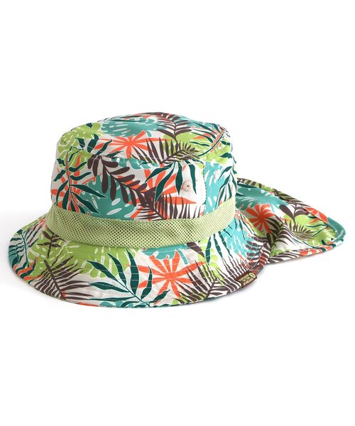 BREEZE（ブリーズ）の「【保冷剤収納可・UVカット】総柄アウトドアハット＿日よけ付き（ハット・キッズ・レッド/ネイビー/チェック/ベージュ/ブルー/アイボリー・56/54/52/50）」の8枚目の写真