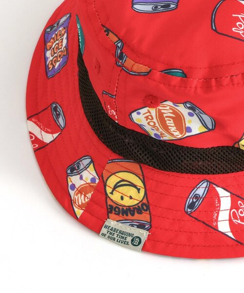 BREEZE（ブリーズ）の「【保冷剤収納可・UVカット】総柄アウトドアハット＿日よけ付き（ハット・キッズ・レッド/ネイビー/チェック/ベージュ/ブルー/アイボリー・56/54/52/50）」の10枚目の写真