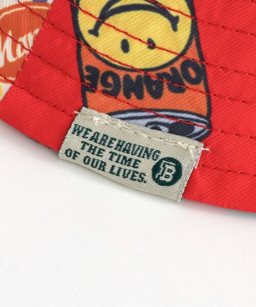 BREEZE（ブリーズ）の「【保冷剤収納可・UVカット】総柄アウトドアハット＿日よけ付き（ハット・キッズ・レッド/ネイビー/チェック/ベージュ/ブルー/アイボリー・56/54/52/50）」の11枚目の写真