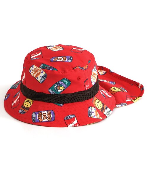 BREEZE（ブリーズ）の「【保冷剤収納可・UVカット】総柄アウトドアハット＿日よけ付き（ハット・キッズ・レッド/ネイビー/チェック/ベージュ/ブルー/アイボリー・56/54/52/50）」の22枚目の写真