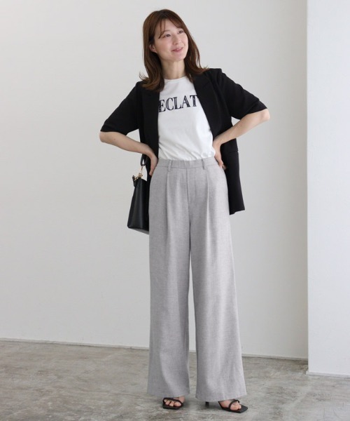 Pierrot（ピエロ）の「サマーヘリンボーンパンツ（スラックス・レディース・グレー/ブラウン・PM/L/M）」の20枚目の写真
