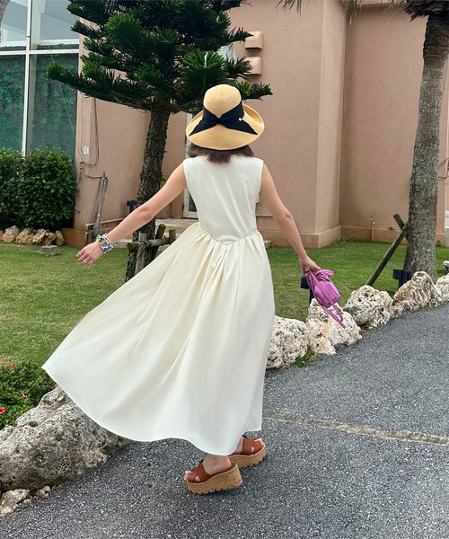 水野佐彩さんコラボ ] タックスカートドッキングワンピース