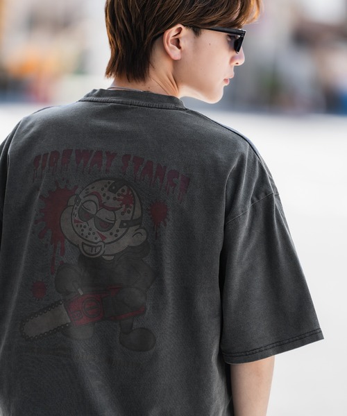 SIDEWAY STANCE（サイドウェイスタンス）の「【SIDEWAY STANCE】ピグメント加工 プリント 半袖Tシャツ（Tシャツ/カットソー・メンズ・ホワイト/レッド系2/レッド系1/レッド系/ブラック系2/ブラック系1/ブラック系/ホワイト系2/ホワイト系1/レッド/ホワイト系/ブラック・X-LARGE/SMALL/MEDIUM/LARGE）」の6枚目の写真