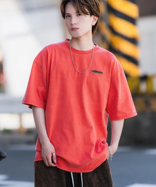 SIDEWAY STANCE（サイドウェイスタンス）の「【SIDEWAY STANCE】ピグメント加工 プリント 半袖Tシャツ（Tシャツ/カットソー・メンズ・ホワイト/レッド系2/レッド系1/レッド系/ブラック系2/ブラック系1/ブラック系/ホワイト系2/ホワイト系1/レッド/ホワイト系/ブラック・X-LARGE/SMALL/MEDIUM/LARGE）」の21枚目の写真