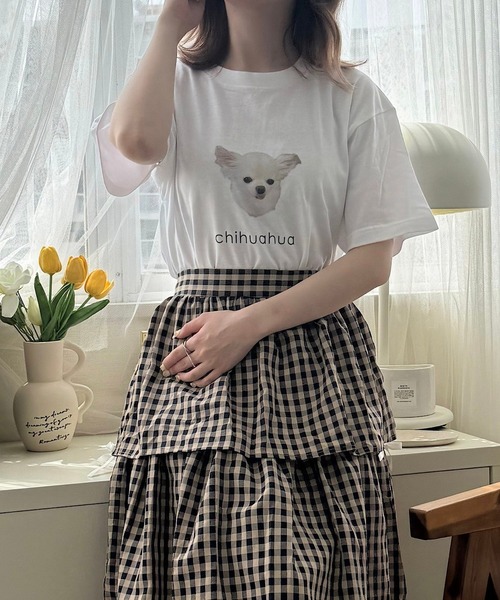 cuorequal(クオレコール)の「アニマルプリント半袖Tシャツ(Tシャツ/カットソー・レディース・C/E/B/D/A・LARGE/MEDIUM/SMALL)」の1枚目の写真