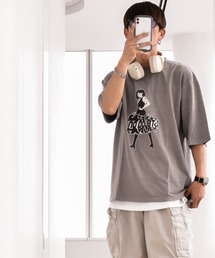 16/天竺 ピグメント プリントTシャツ