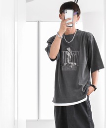 16/天竺 ピグメント プリントTシャツ