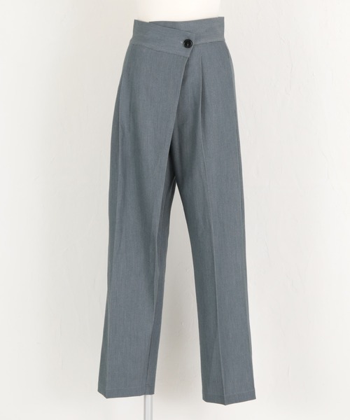 titivate（ティティベイト）の「ラップ風デザインハイウエストパンツ（スラックス・レディース・グレー/アイボリー/ブラック・L/M/S/SP）」の7枚目の写真