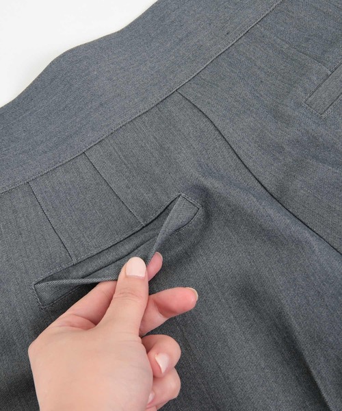 titivate（ティティベイト）の「ラップ風デザインハイウエストパンツ（スラックス・レディース・グレー/アイボリー/ブラック・L/M/S/SP）」の12枚目の写真