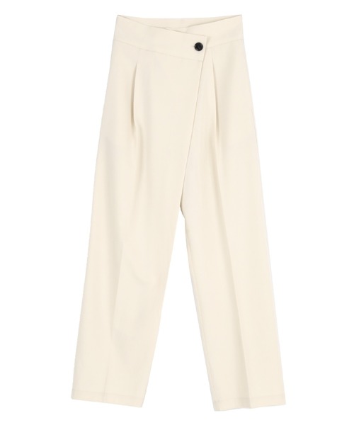 titivate（ティティベイト）の「ラップ風デザインハイウエストパンツ（スラックス・レディース・グレー/アイボリー/ブラック・L/M/S/SP）」の4枚目の写真