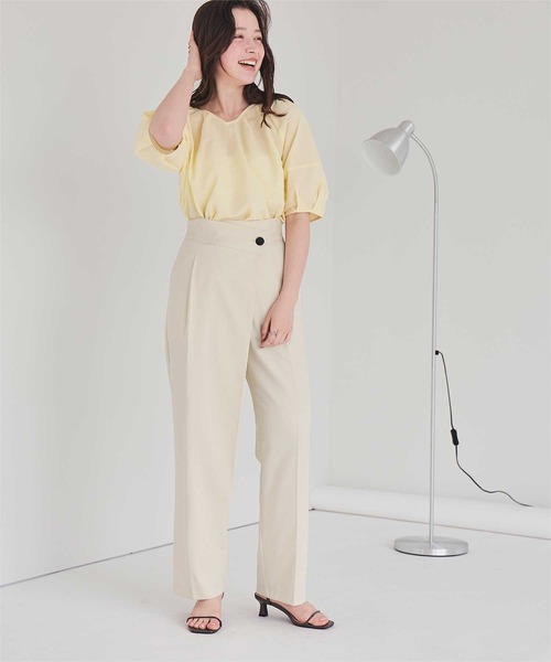 titivate（ティティベイト）の「ラップ風デザインハイウエストパンツ（スラックス・レディース・グレー/アイボリー/ブラック・L/M/S/SP）」の20枚目の写真