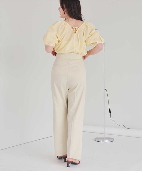 titivate（ティティベイト）の「ラップ風デザインハイウエストパンツ（スラックス・レディース・グレー/アイボリー/ブラック・L/M/S/SP）」の21枚目の写真