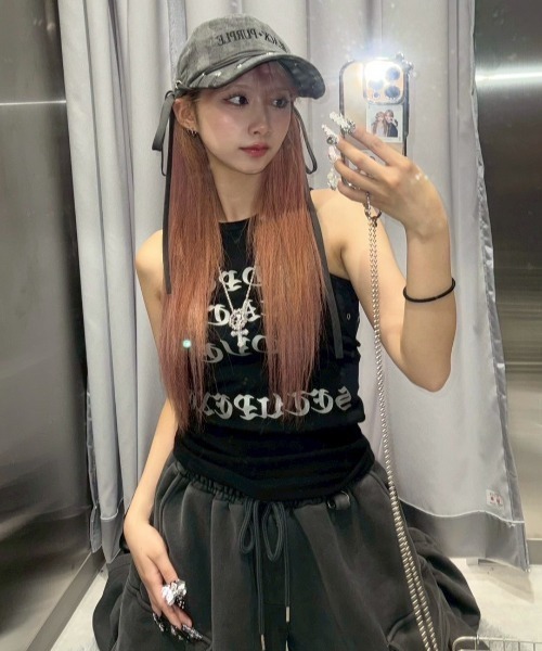 SETUPEXE(セットアップイーエックスイー)の「【SETUP-EXE】HOPE / PEACE / LOVE SLEEVELESS(タンクトップ・レディース・ブラック/ホワイト/ネイビー・ONE SIZE)」の3枚目の写真