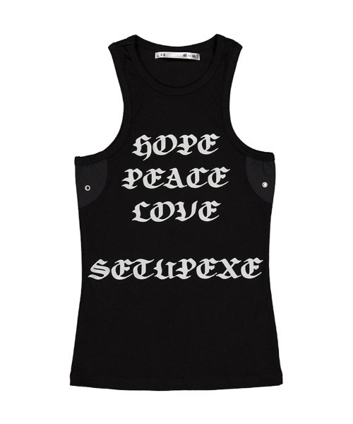 SETUPEXE(セットアップイーエックスイー)の「【SETUP-EXE】HOPE / PEACE / LOVE SLEEVELESS(タンクトップ・レディース・ブラック/ホワイト/ネイビー・ONE SIZE)」の10枚目の写真