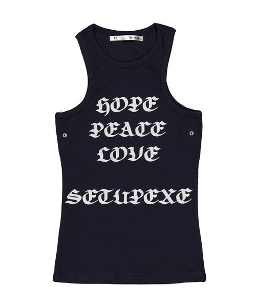 SETUPEXE(セットアップイーエックスイー)の「【SETUP-EXE】HOPE / PEACE / LOVE SLEEVELESS(タンクトップ・レディース・ブラック/ホワイト/ネイビー・ONE SIZE)」の14枚目の写真