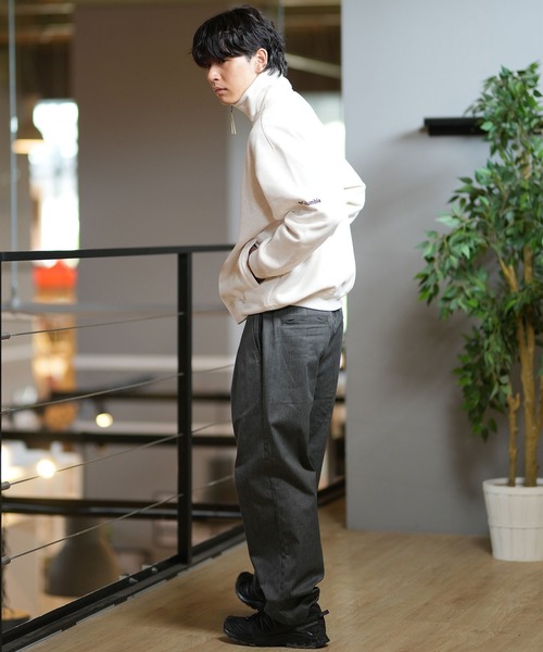 Columbia(コロンビア)の「columbia/コロンビア ハーフジップトレーナー 裏起毛 ハーフジップ ワンポイント PM0321(スウェット・メンズ・ベージュ/ホワイト/グリーン/ブラック・M/L/XL)」の10枚目の写真