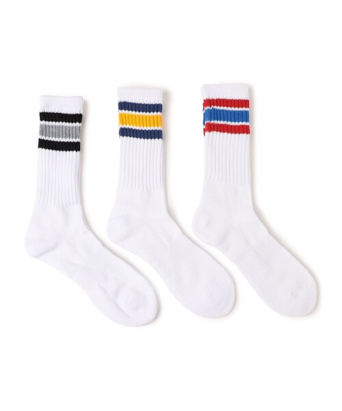 SHIPS any（シップス エニィ）の「SHIPS any: 3足セット クルーソックス（ソックス/靴下・メンズ・ホワイト系その他/ホワイト/ナチュラル/ブラック/その他1・ONE SIZE）」の2枚目の写真