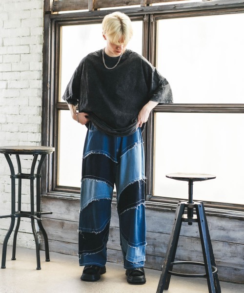 Shoowtime(ショウタイム)の「ケミカルオーバーダイ加工オーバーサイズ半袖トップス / Tシャツ(Tシャツ/カットソー・メンズ・ブラック系/ブラウン系・MEDIUM/LARGE/X-LARGE)」の17枚目の写真