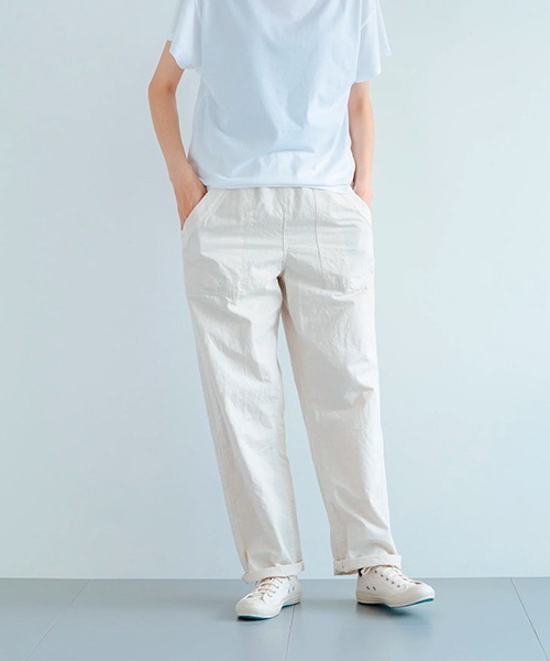 HAU(ハウ)の「イージーパンツ cotton linen(その他パンツ・レディース・チャコールグレー/アイボリー/ブラウン・MEDIUM)」の2枚目の写真