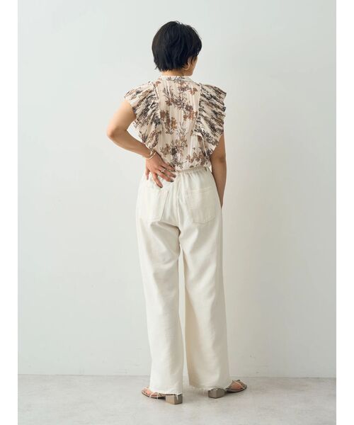 YECCA VECCA（イェッカヴェッカ）の「フラワー柄プリーツMIXブラウス（シャツ/ブラウス・レディース・アイボリー/ネイビー・FREE）」の14枚目の写真
