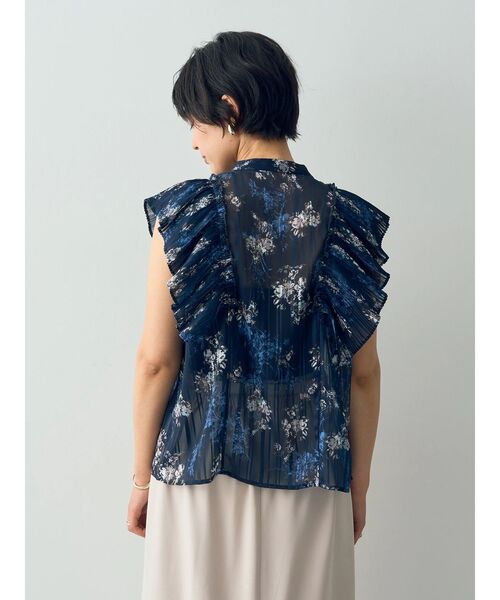 YECCA VECCA（イェッカヴェッカ）の「フラワー柄プリーツMIXブラウス（シャツ/ブラウス・レディース・アイボリー/ネイビー・FREE）」の17枚目の写真