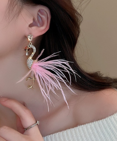 セール】フラミンゴデザインピアス（ピアス（両耳用））｜Coo+i
