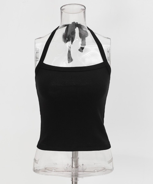 BLACKUP（ブラックアップ）の「[MADE] エルビリボンノースリーブ（タンクトップ・レディース・ブラック/ホワイト・ONESIZE）」の8枚目の写真