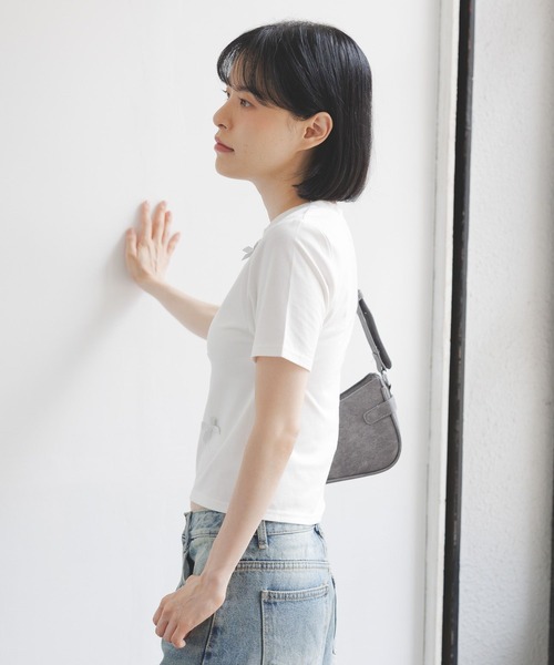 3.3 Field Trip （3.3フィールドトリップ）の「3.3 Field Trip／ラメリボンT（Tシャツ/カットソー・レディース・ホワイト/ブラック/ブルー・FREE）」の11枚目の写真