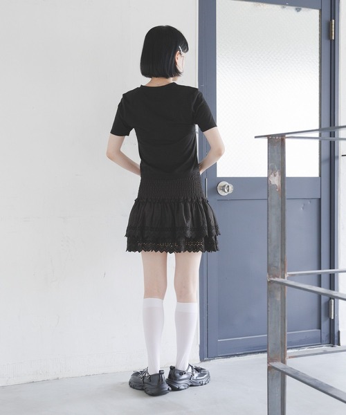 3.3 Field Trip （3.3フィールドトリップ）の「3.3 Field Trip／ラメリボンT（Tシャツ/カットソー・レディース・ホワイト/ブラック/ブルー・FREE）」の13枚目の写真