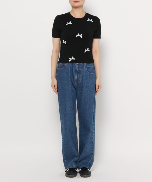 3.3 Field Trip （3.3フィールドトリップ）の「3.3 Field Trip／ラメリボンT（Tシャツ/カットソー・レディース・ホワイト/ブラック/ブルー・FREE）」の21枚目の写真