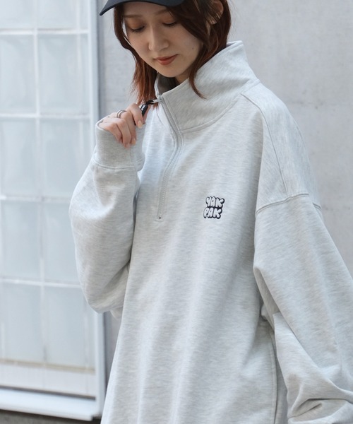 【セール】【YAKPAK/ヤックパック】バブル刺繍 裏毛ハーフジップトレーナー（スウェット）｜YAKPAK（ヤックパック） 6,413円