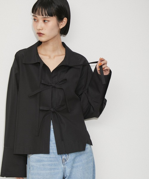 【驚きの値段で】 ADAM ROPE'（アダムエロペ）の「リボンシャツ（シャツ ET トップス
