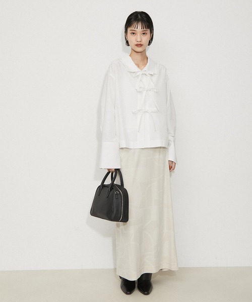 ADAM ET ROPE'（アダムエロペ）の「リボンシャツ（シャツ/ブラウス・レディース・ブラック/サックスブルー/ホワイト・FREE）」の21枚目の写真