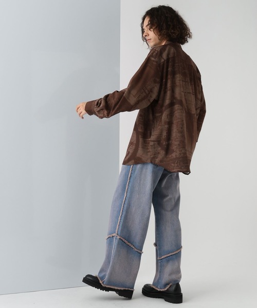 HARE(ハレ)の「ウォールアートガラシャツ(HARE)(シャツ/ブラウス・メンズ・ブラック/ブラウン・FREE)」の6枚目の写真