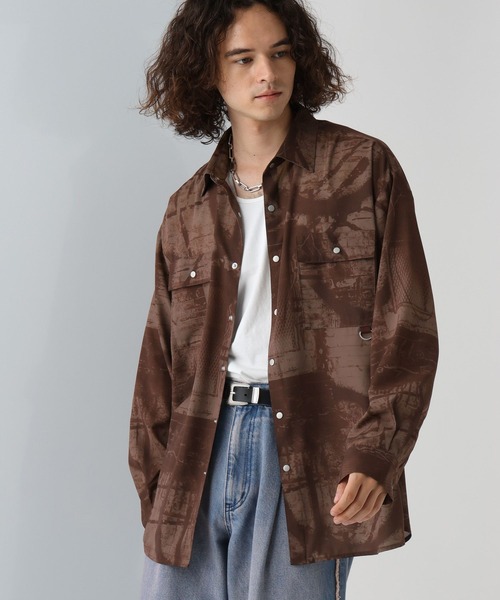 HARE(ハレ)の「ウォールアートガラシャツ(HARE)(シャツ/ブラウス・メンズ・ブラック/ブラウン・FREE)」の5枚目の写真