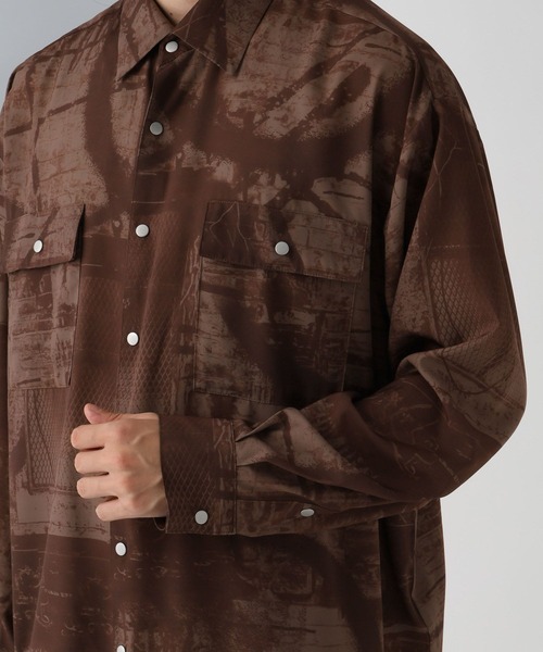 HARE(ハレ)の「ウォールアートガラシャツ(HARE)(シャツ/ブラウス・メンズ・ブラック/ブラウン・FREE)」の18枚目の写真