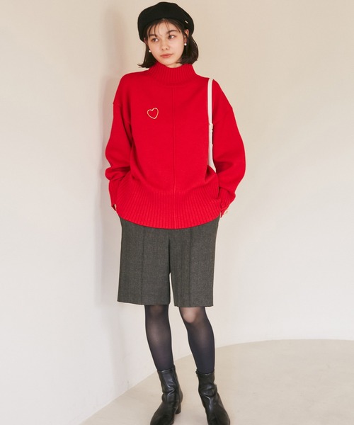 ROPE' PICNIC（ロペピクニック）の「ウールライクサージショートパンツ/セットアップ対応・リンクコーデ（その他パンツ・レディース・ブラック/ブラウン・38/36）」の6枚目の写真