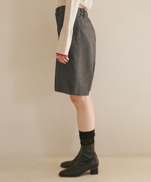 ROPE' PICNIC（ロペピクニック）の「ウールライクサージショートパンツ/セットアップ対応・リンクコーデ（その他パンツ・レディース・ブラック/ブラウン・38/36）」の13枚目の写真