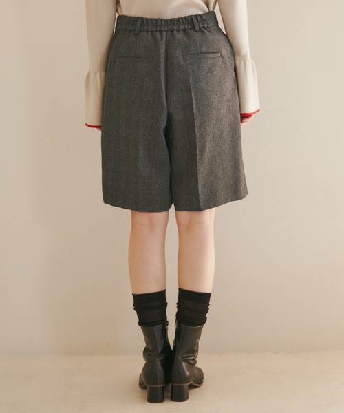 ROPE' PICNIC（ロペピクニック）の「ウールライクサージショートパンツ/セットアップ対応・リンクコーデ（その他パンツ・レディース・ブラック/ブラウン・38/36）」の14枚目の写真